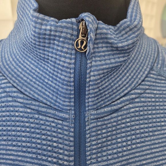 Lululemon Run: Swiftly Tech 1/2 Zip Pullover Tonka Stripe Heathered Blue Size 12 - Picture 5 of 11